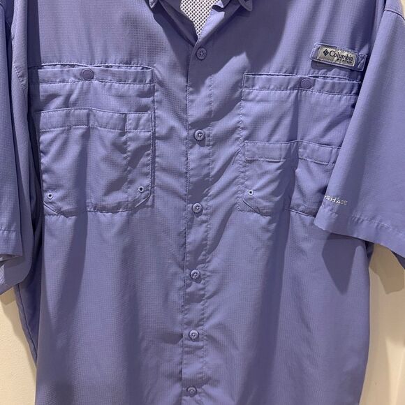 Columbia PFG Omni-Shade Tamiami Men's Purple Short Sleeve Shirt size Large - Picture 5 of 11